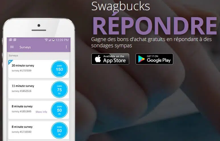 Application Swagbucks smartphone iOS Android Apple Google Store