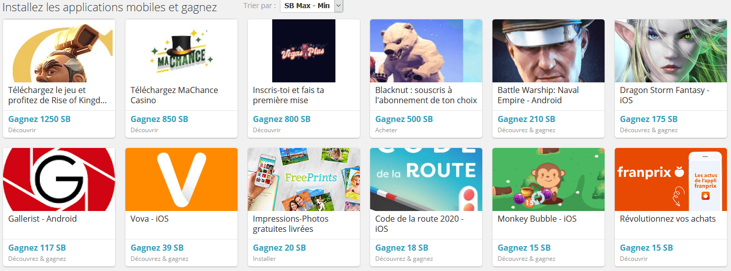 Swagbucks télécharger des applications