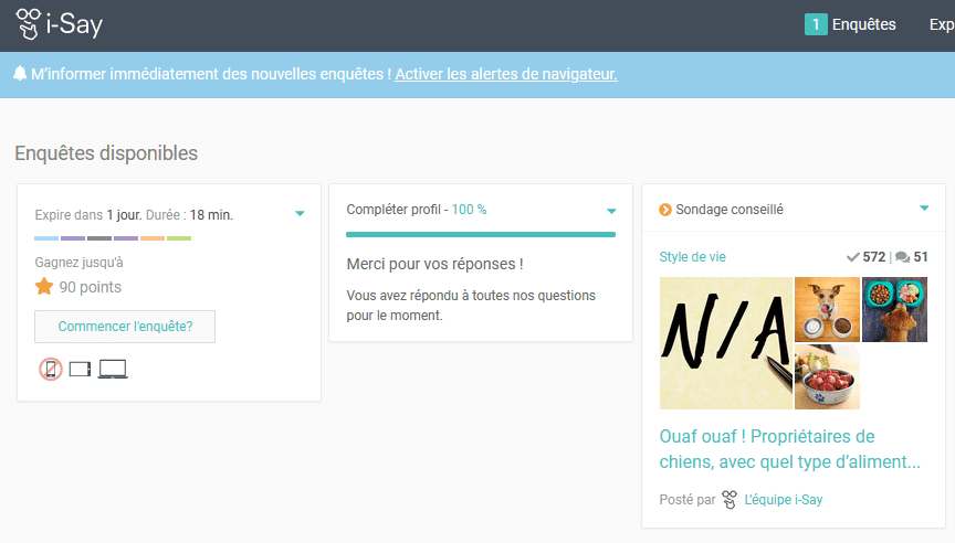 Ipsos i Say tableau de bord accueil