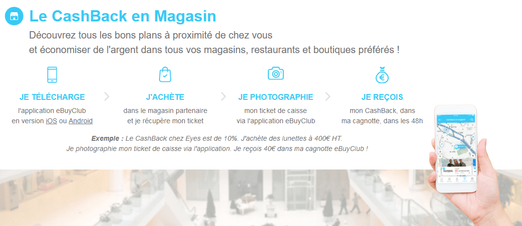 Cashback en magasin eBuyClub