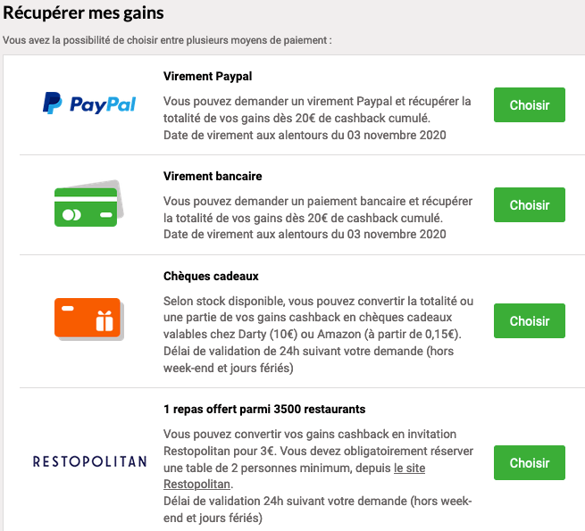 Modes de paiement iGraal