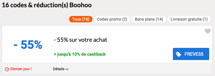 iGraal code promo réduc Boohoo