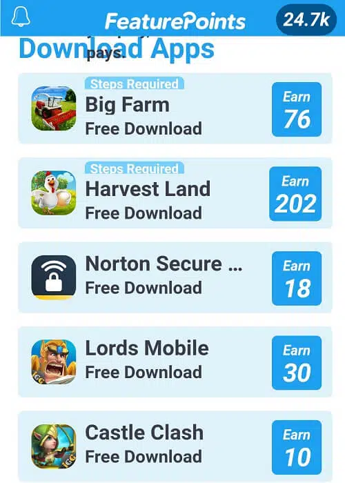 Featurepoints télécharger jeux applications