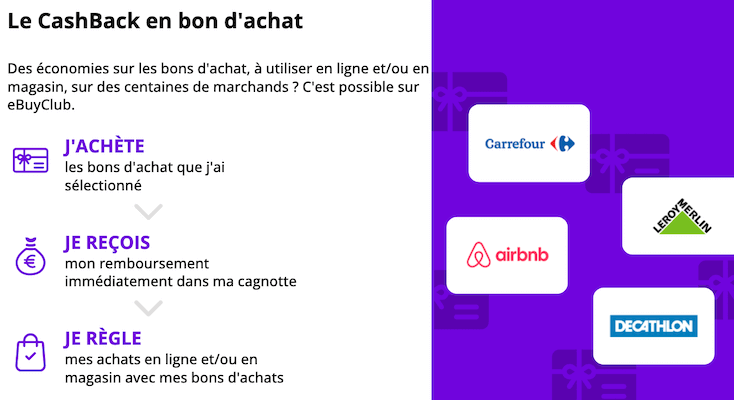 eBuyClub avis cashback bons d'achats
