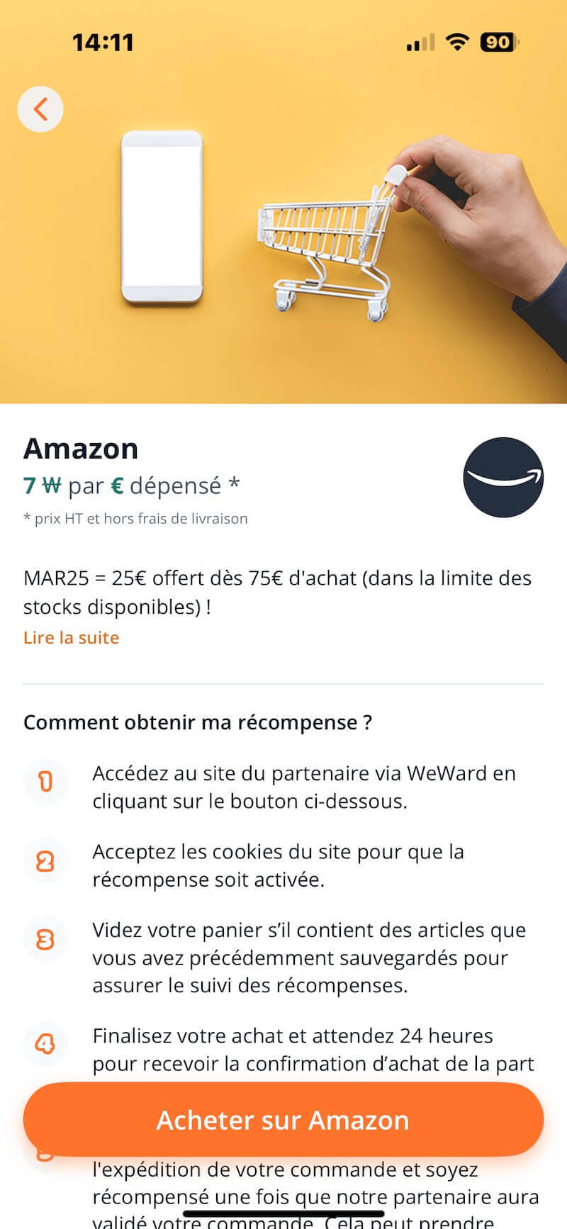 cashback amazon weward