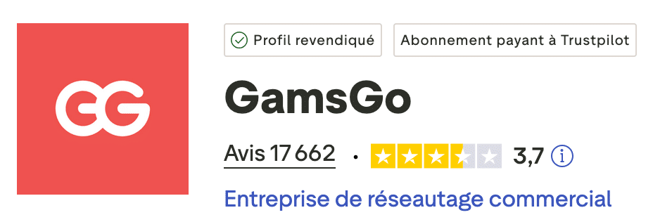 gamsgo avis trustpilot 2026