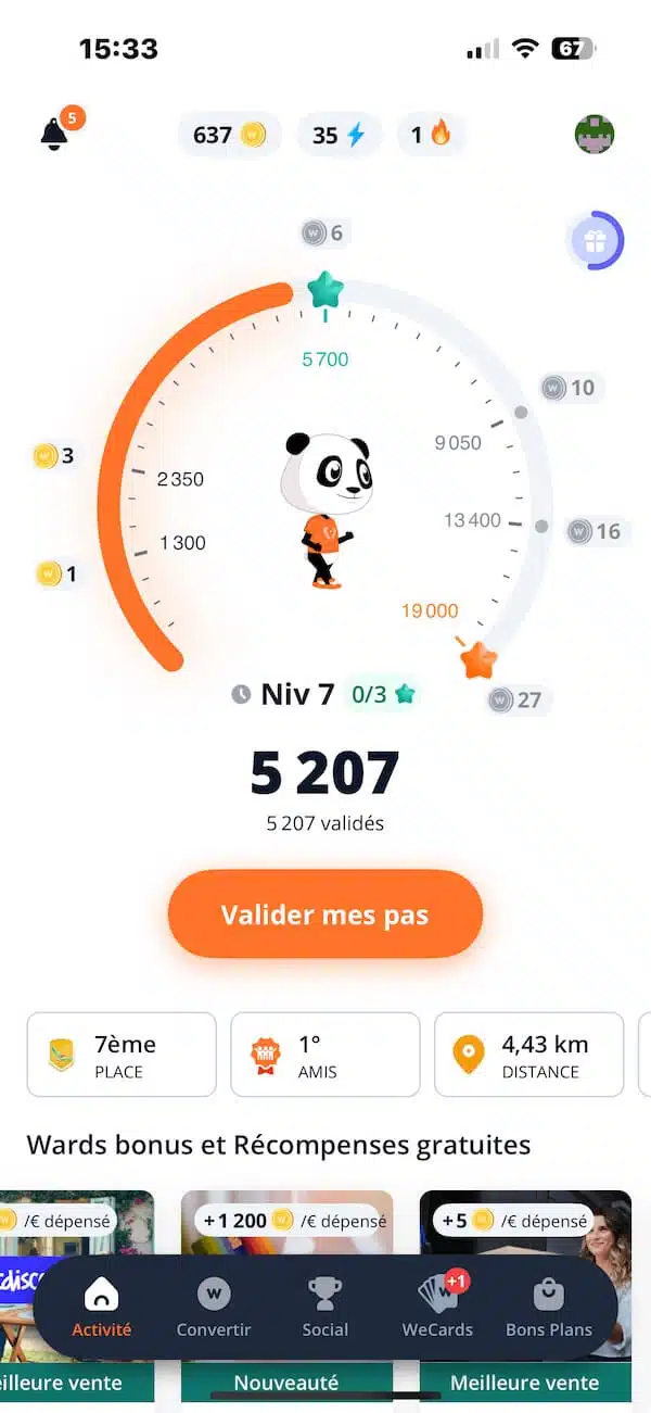 Weward application pour gagner de l'argent en marchant 2025
