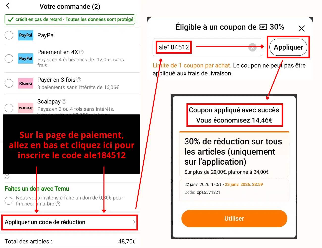 code promo temu comment utiliser