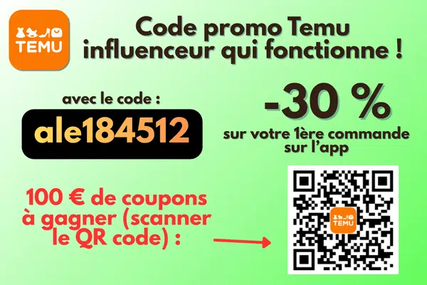 Code promo Temu influenceur
