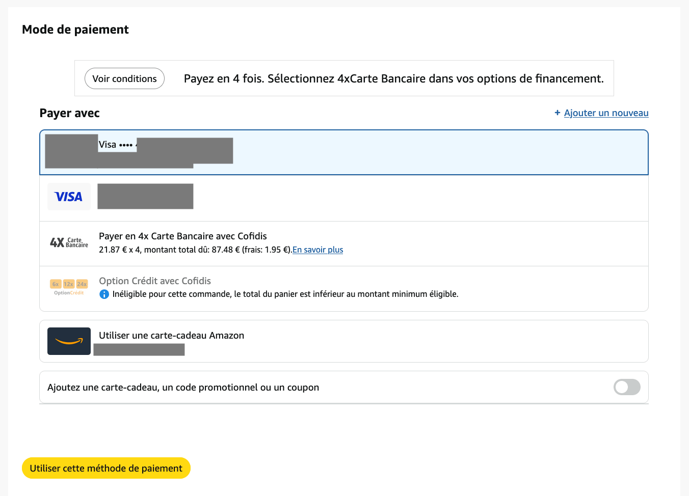 modes de paiement amazon paypal carte bancaire